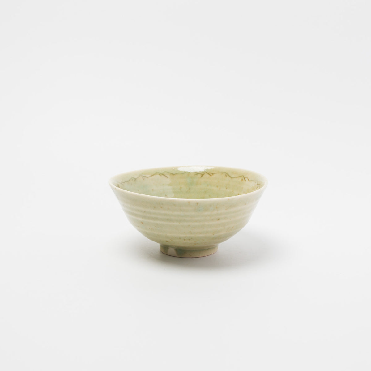 AMETSUCHI 芦田尚美-天地紺屋灰釉 ヤマノハ めし碗-M-灰薄緑