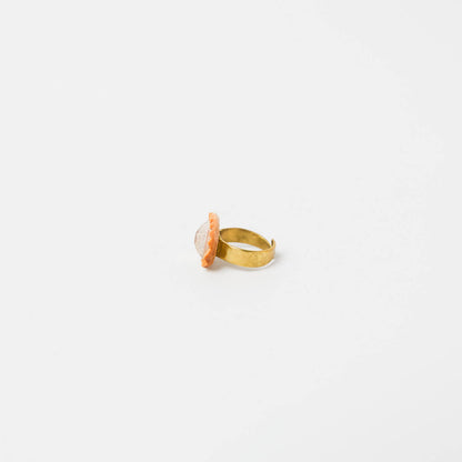 kitona-リング -プリーツ (M)横-ムーンストーン