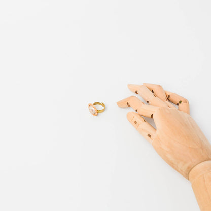 kitona-リング -プリーツ (M)横-ムーンストーン