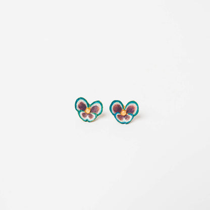 kitona-耳飾り-パンジー-ブルー-ピアス/イヤリング
