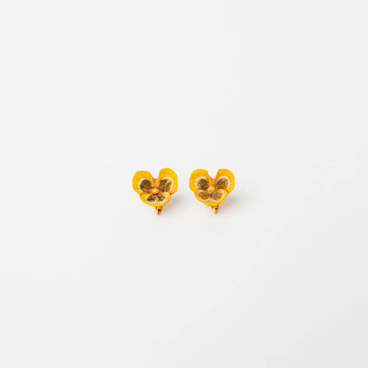 kitona-耳飾り-パンジー-イエロー-イヤリング