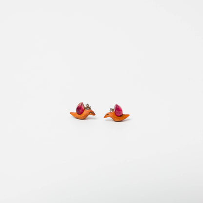 kitona-耳飾り-ハチドリ-ピンクトルマリン-ピアス/イヤリング