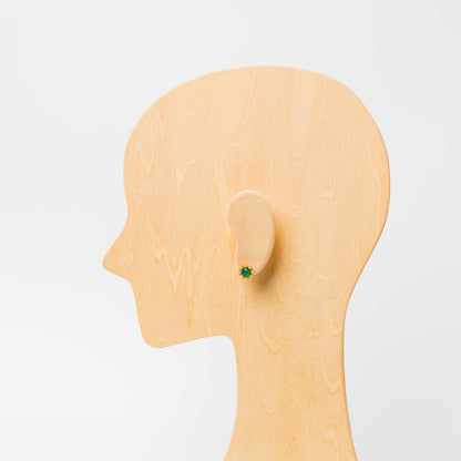 kitona-耳飾り-プリーツフラワーSS-グリーンオニキス-ピアス