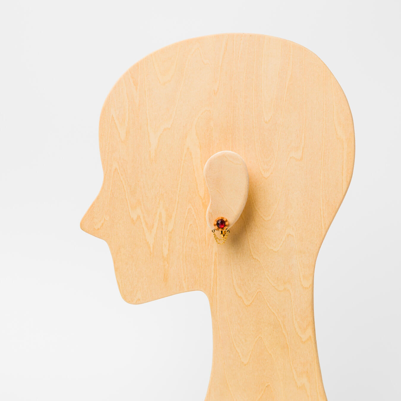 kitona-耳飾り-プリーツフラワーSS【チェーン】-ガーネット-イヤリング