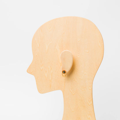 kitona-耳飾り-プリーツフラワーSS【チェーン】-ラブラドライト-ピアス