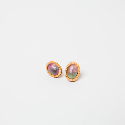 kitona-耳飾り-プリーツフラワーL-フローライト-ピアス/イヤリング