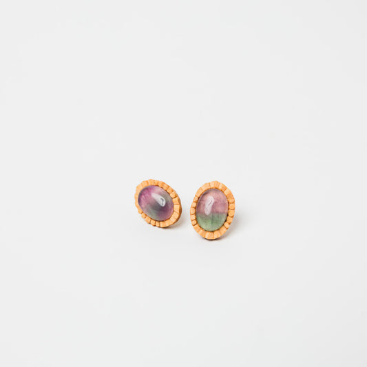 kitona-耳飾り-プリーツフラワーL-フローライト-ピアス/イヤリング