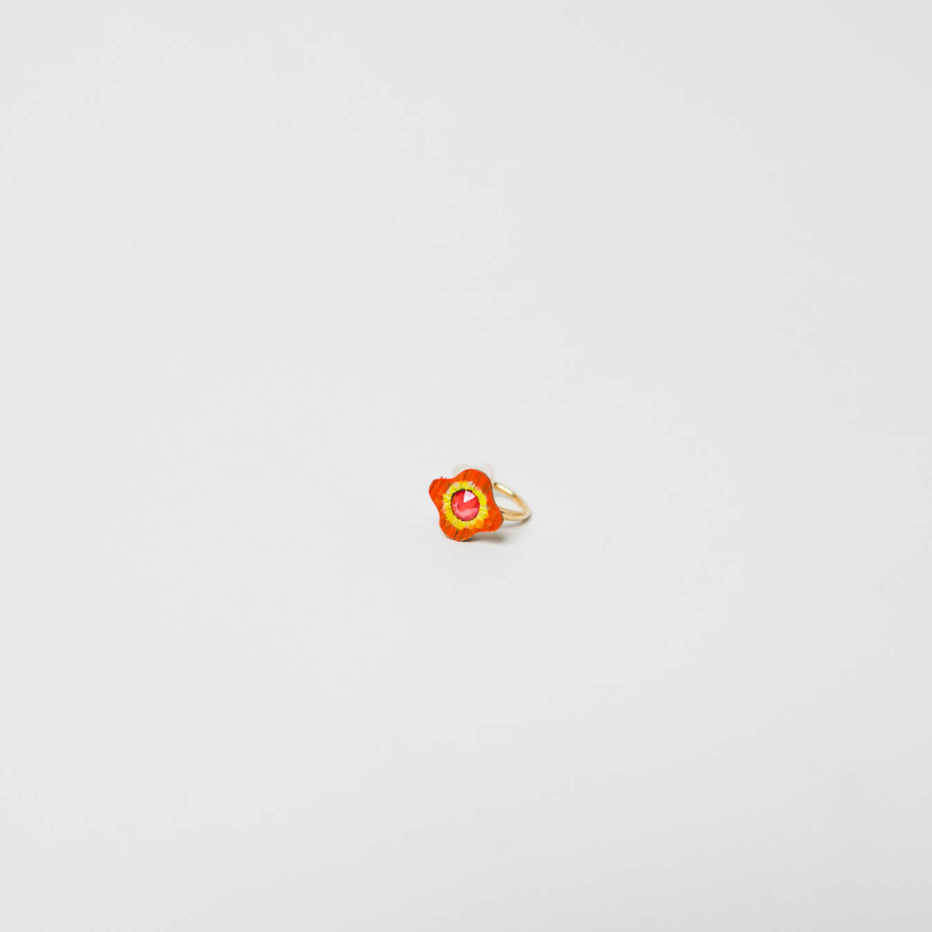 kitona-ミニ花イヤカフ-スワロフオレンジ