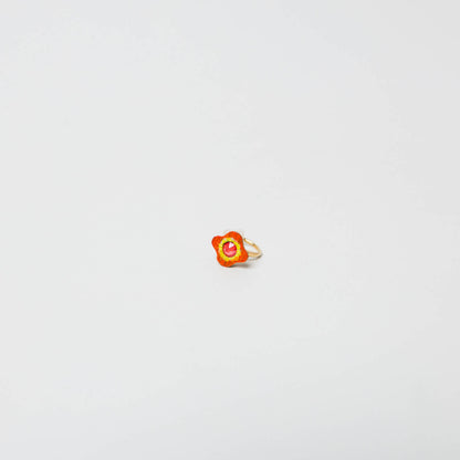 kitona-ミニ花イヤカフ-スワロフオレンジ