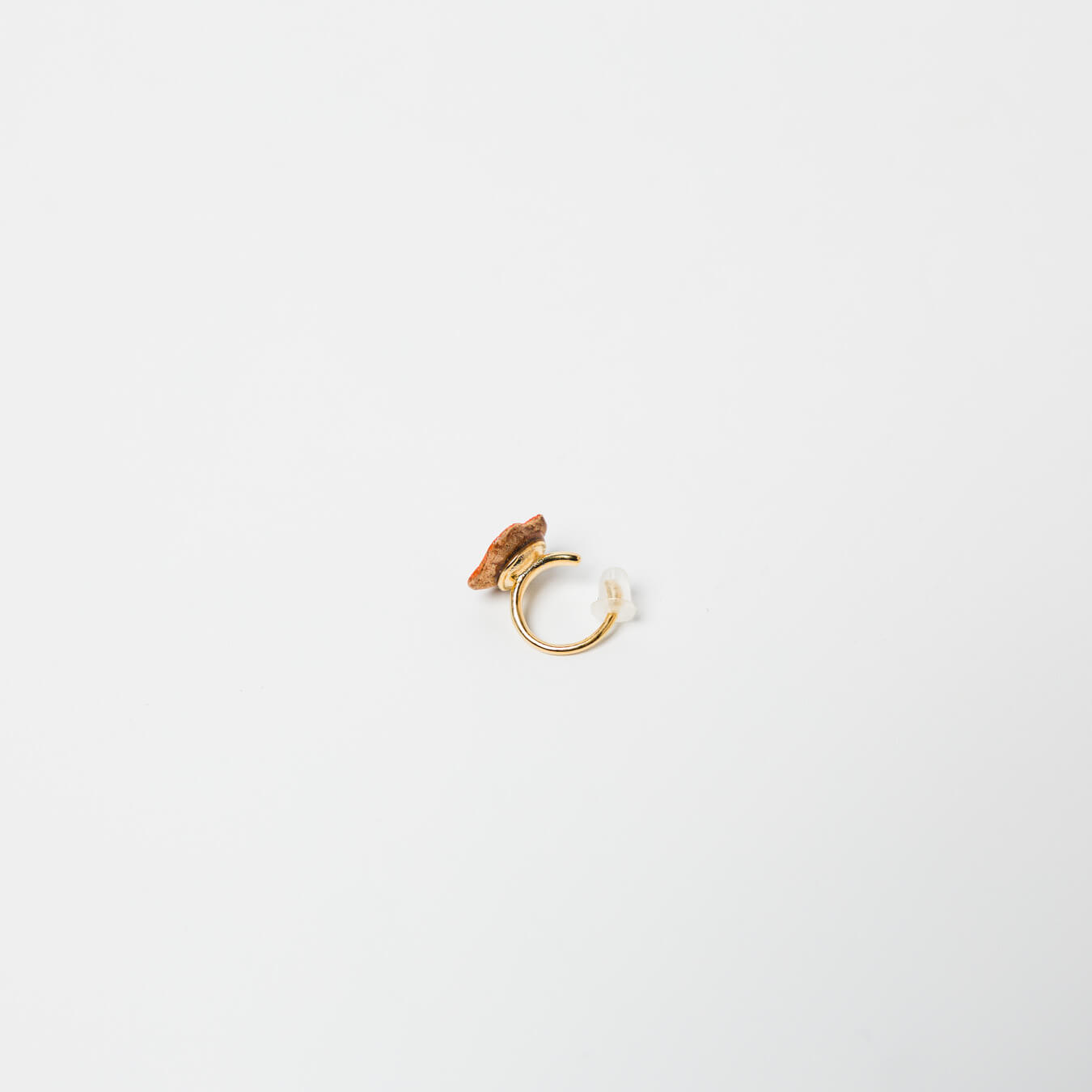 kitona-ミニ花イヤカフ-スワロフオレンジ