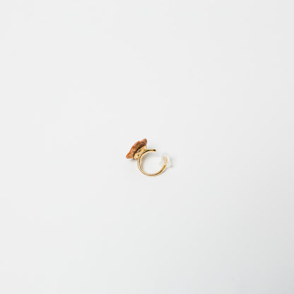 kitona-ミニ花イヤカフ-スワロフオレンジ