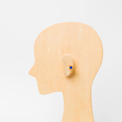 kitona-イヤカフ-プリーツフラワーSS（チェーン付）-ラピスラズリ