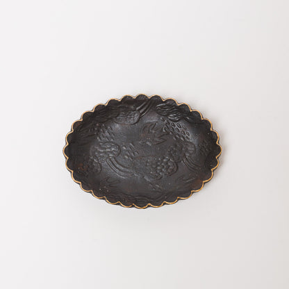 前田葉子-楕円菓子皿・黒
