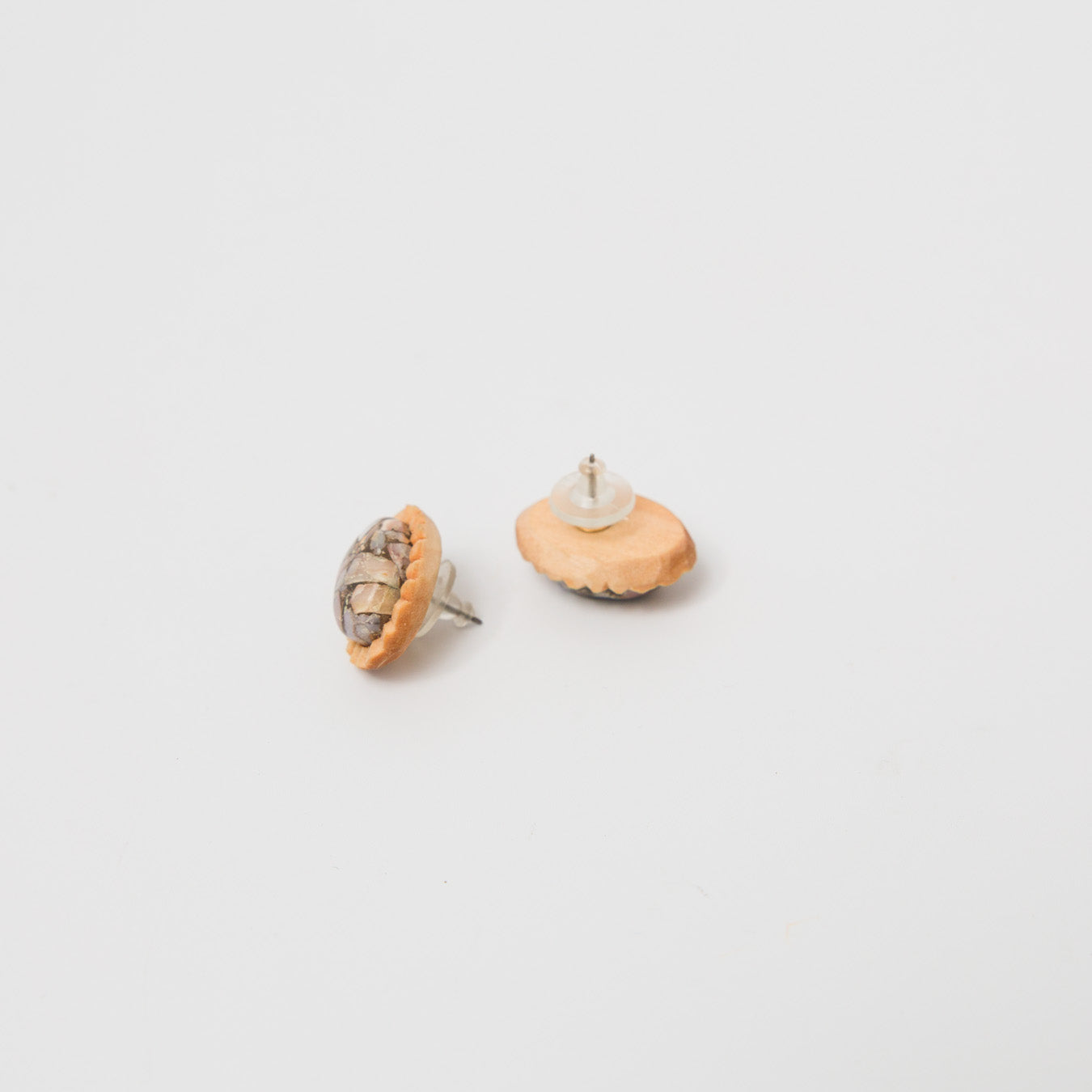 kitona-耳飾り-プリーツフラワーL-コッパーピンクオパール-ピアス/イヤリング