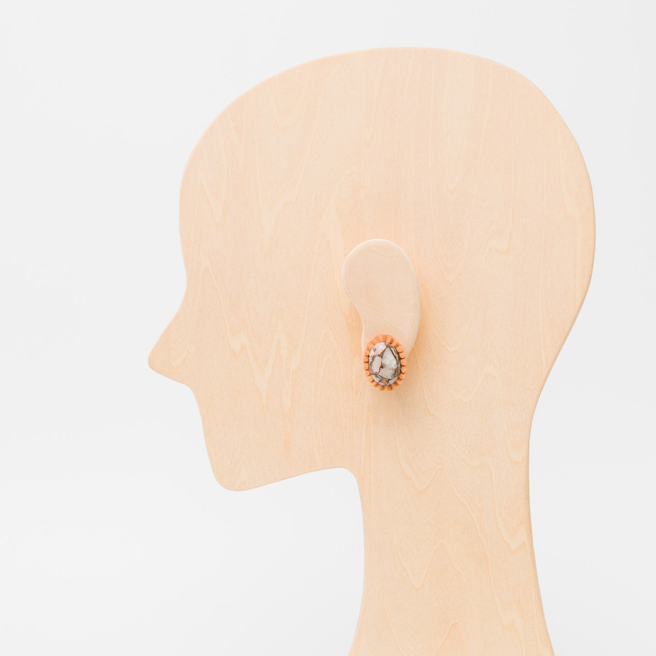 kitona-耳飾り-プリーツフラワーL-コッパーピンクオパール-ピアス/イヤリング