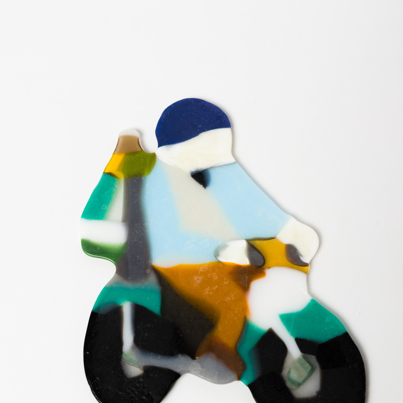 荒井美乃里-ガラスの壁飾り「出前スクーター」