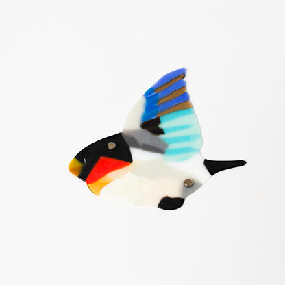 荒井美乃里-ガラスの壁飾り「ウソ（鳥）」