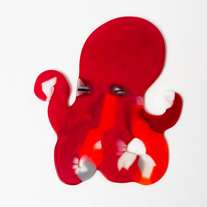 荒井美乃里-ガラスの壁飾り「タコ」