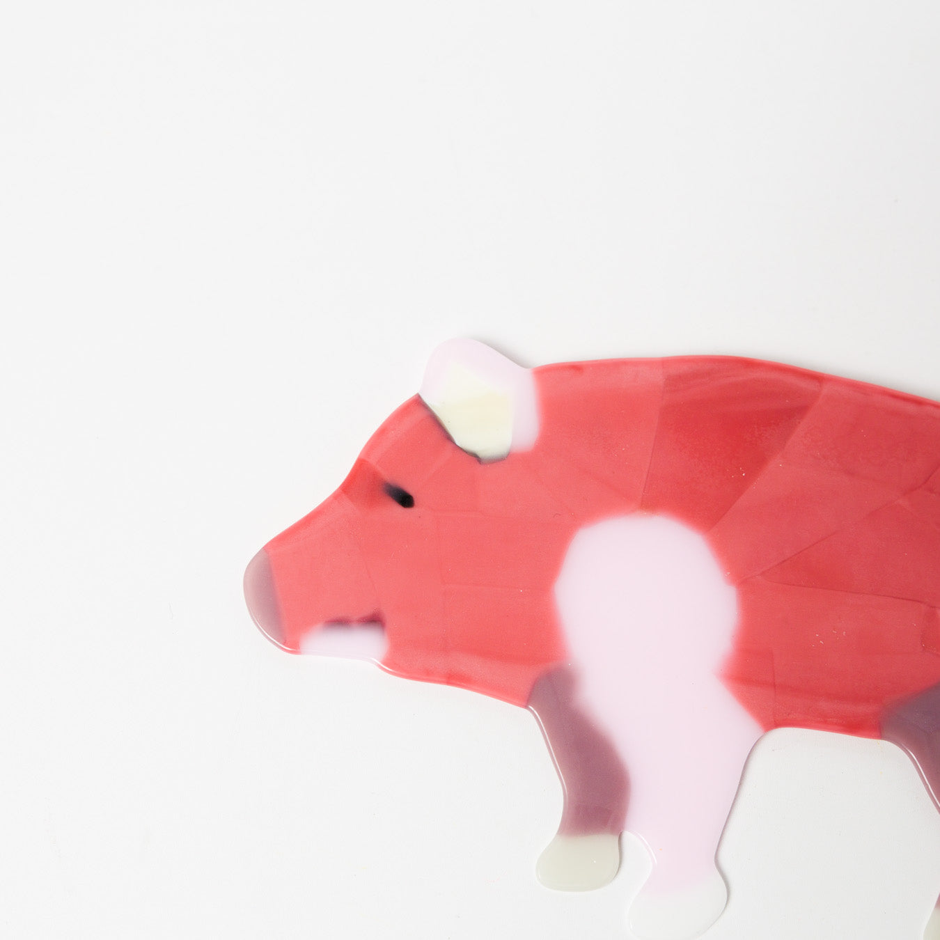 荒井美乃里-ガラスの壁飾り「ブタ」