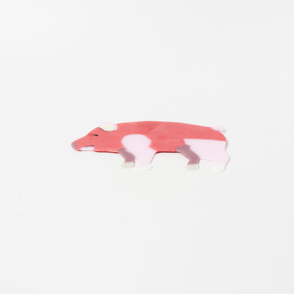 荒井美乃里-ガラスの壁飾り「ブタ」