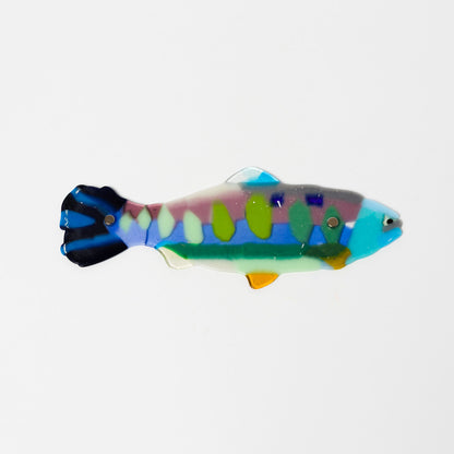 荒井美乃里-ガラスの壁飾り「ヤマメ」