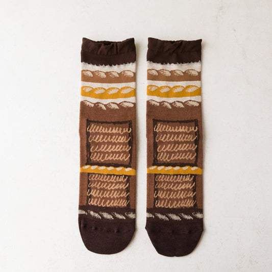 gochisou-Socks-baguette-brown