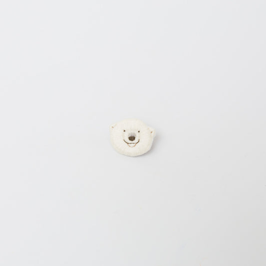 ハルクマ-シロクマフェイスブローチ