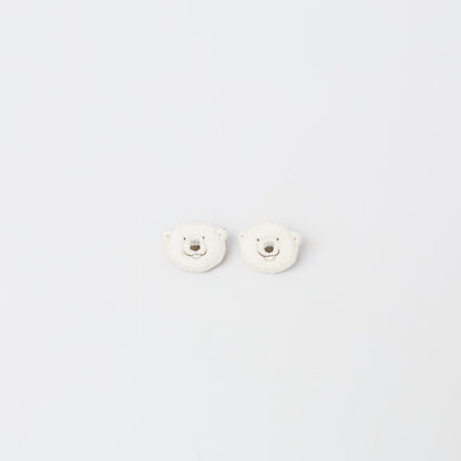 ハルクマ-シロクマフェイスブローチ