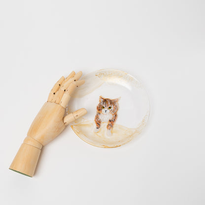 クロミヤアイ-絵付けガラス皿(18cm)-1