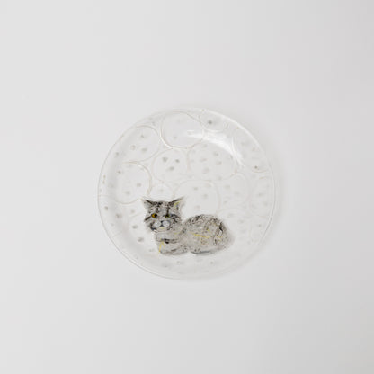 クロミヤアイ-絵付けガラス皿(18cm)-3