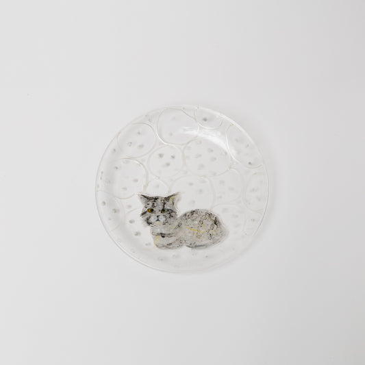 クロミヤアイ-絵付けガラス皿(18cm)-3