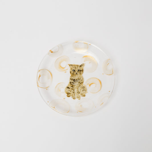 クロミヤアイ-絵付けガラス皿(18cm)-4