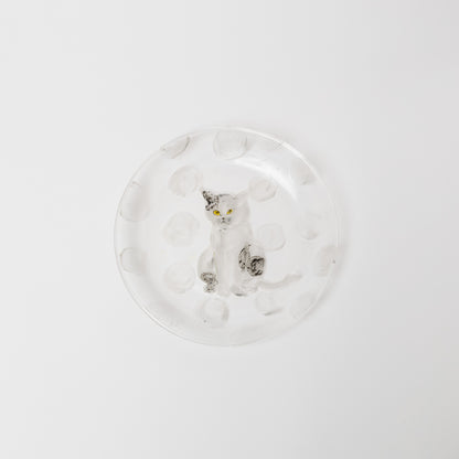 クロミヤアイ-絵付けガラス皿(18cm)-5