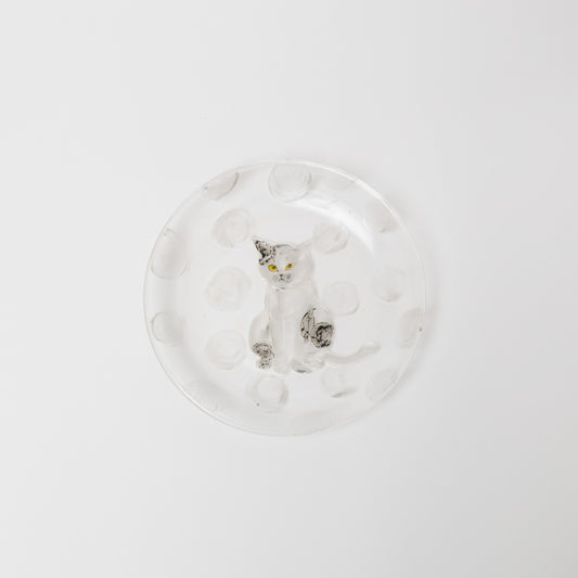クロミヤアイ-絵付けガラス皿(18cm)-5