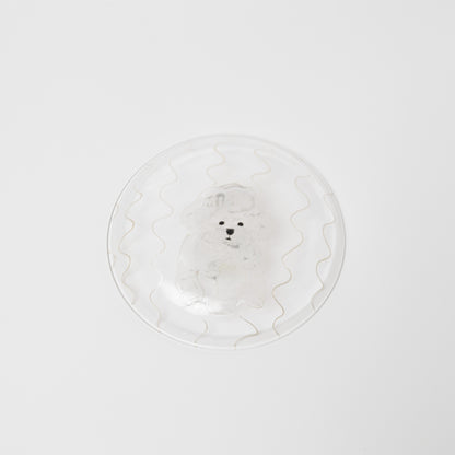 クロミヤアイ-絵付けガラス皿(15cm)-1