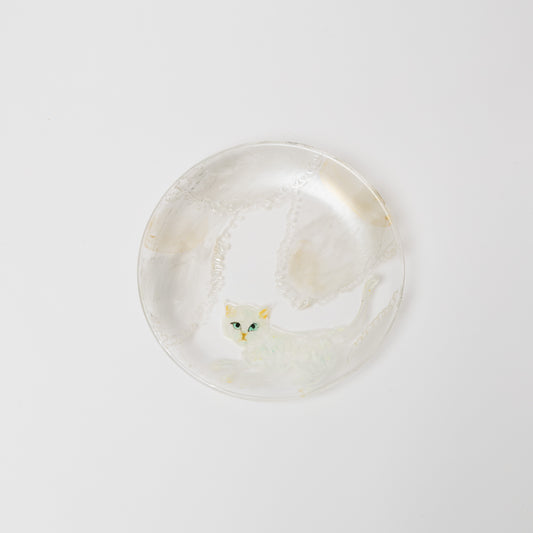 クロミヤアイ-絵付けガラス皿(18cm)-7