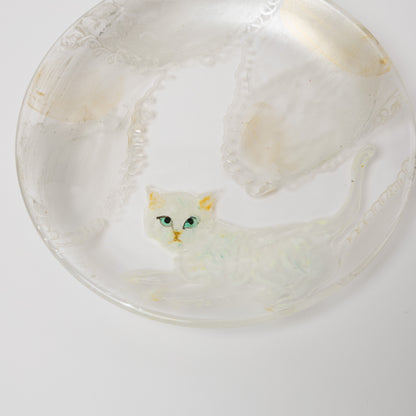 クロミヤアイ-絵付けガラス皿(18cm)-7