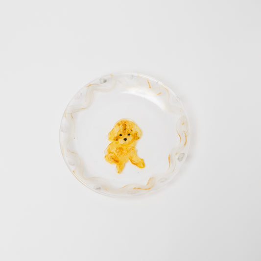 クロミヤアイ-絵付けガラス皿(18cm)-8