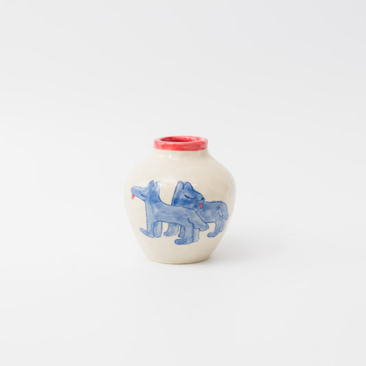 mishina-犬花瓶（大）