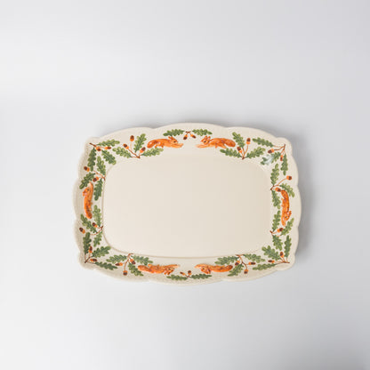 Sugar Poppo-跳ねリス長方フリル大皿