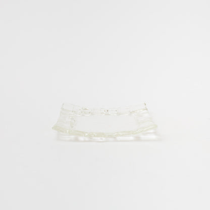 Sasaki shoko Glass works-結氷紋　角皿