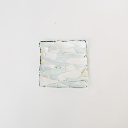 Sasaki shoko Glass works-マーブル角皿<A>