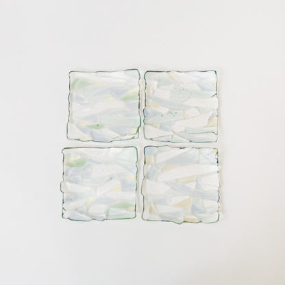 Sasaki shoko Glass works-マーブル角皿<A>