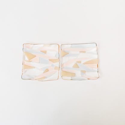 Sasaki shoko Glass works-マーブル角皿<C>