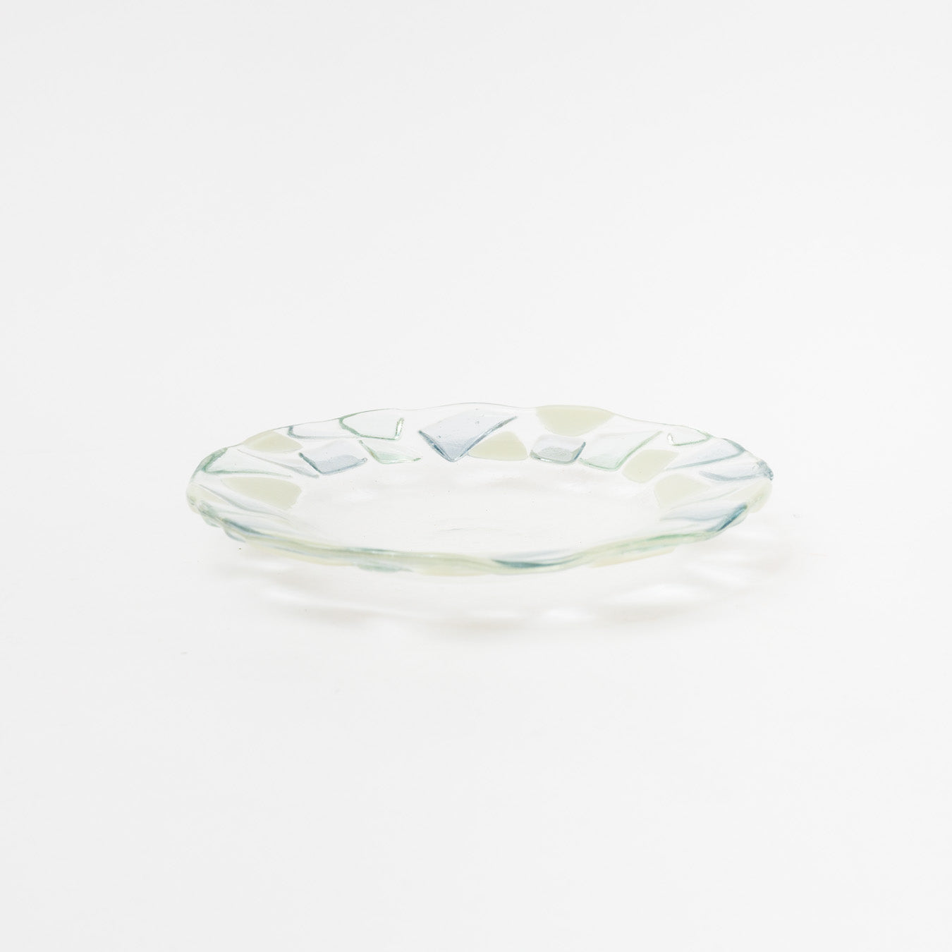 Sasaki shoko Glass works-マーブルリム皿<A>