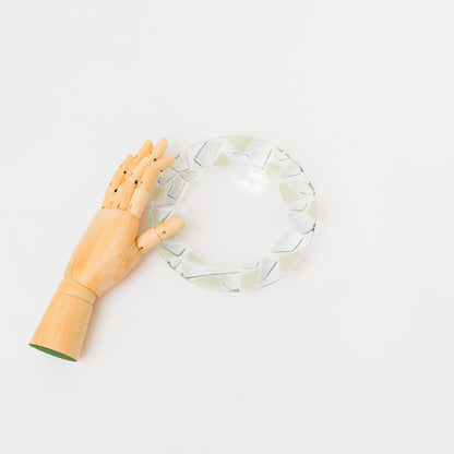 Sasaki shoko Glass works-マーブルリム皿<A>