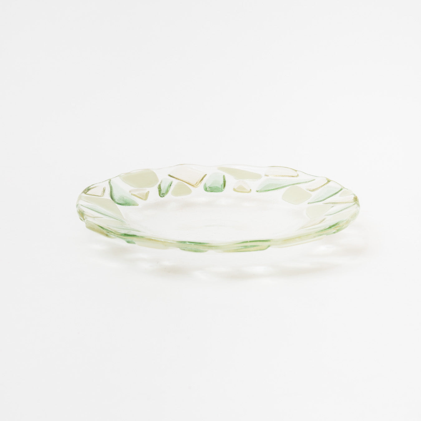Sasaki shoko Glass works-マーブルリム皿<B>