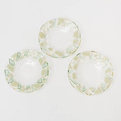Sasaki shoko Glass works-マーブルリム皿<B>
