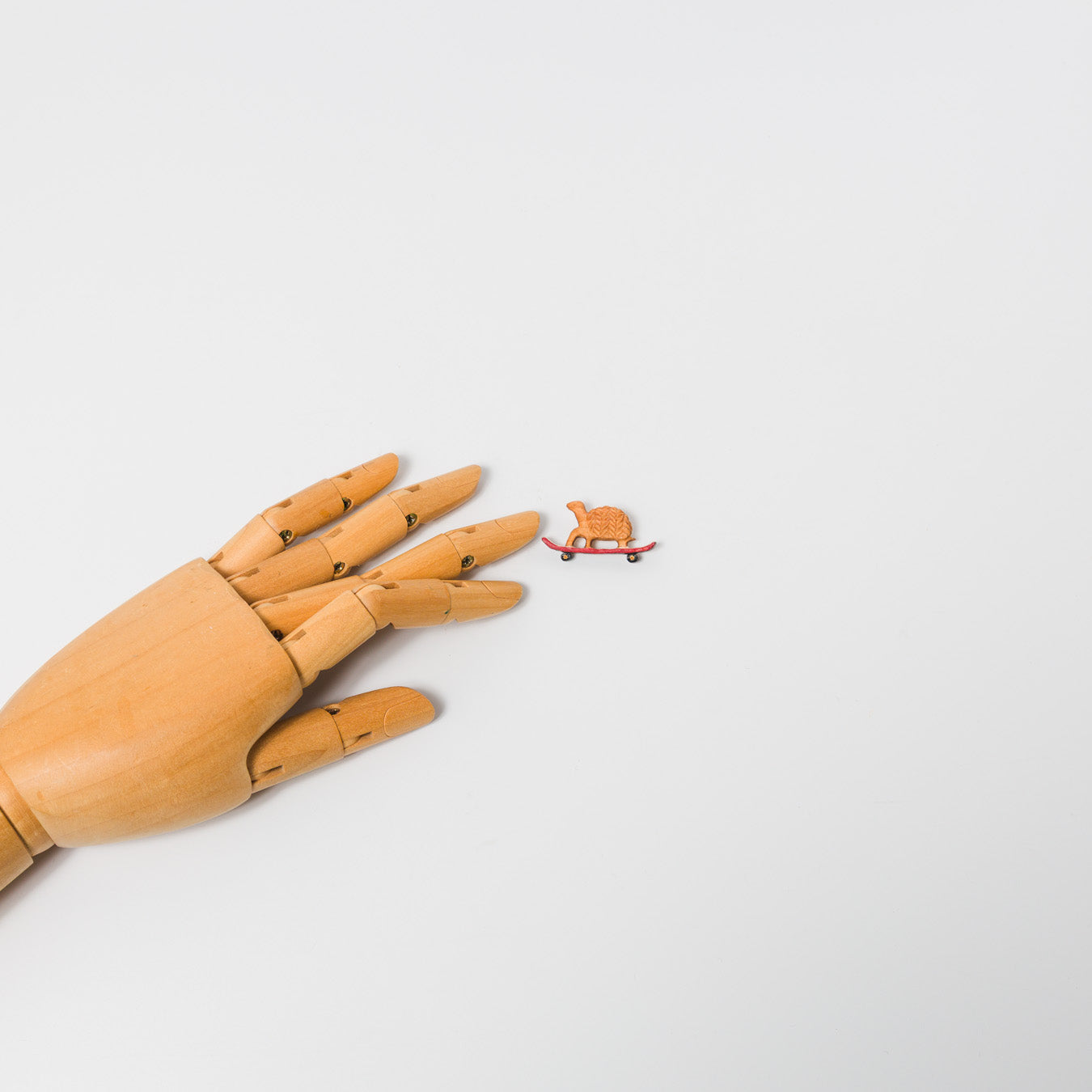 トリノコ-木のブローチ-スケボーに乗ったかめ-1