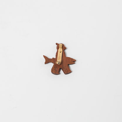 トリノコ-木のブローチ-しゃけくま-B